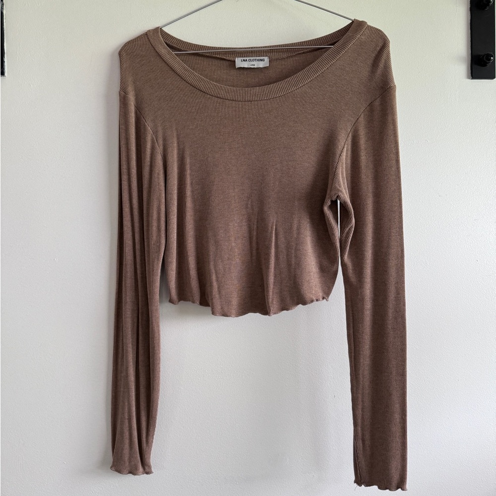 LNA crop long sleeve ribbed tee